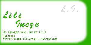 lili incze business card